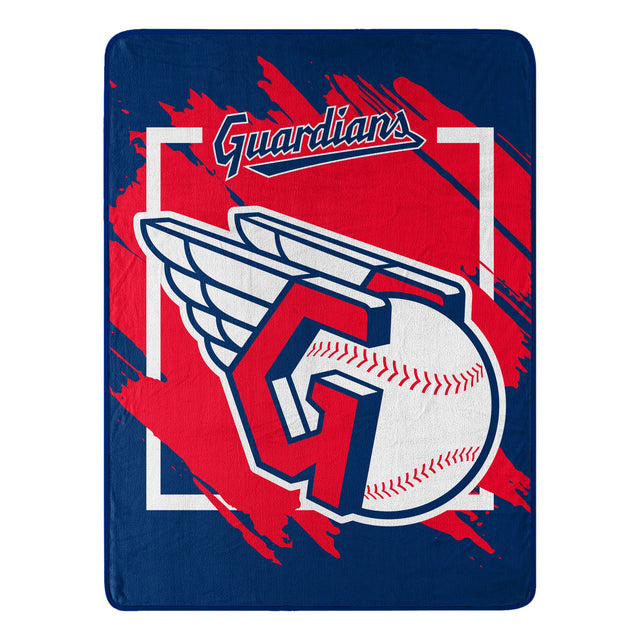 Manta de los Cleveland Guardians de 46 x 60 pulgadas, diseño micro Raschel, enrollada