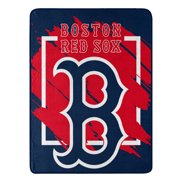 Manta de los Boston Red Sox de 46 x 60, diseño micro Raschel dimensional enrollada