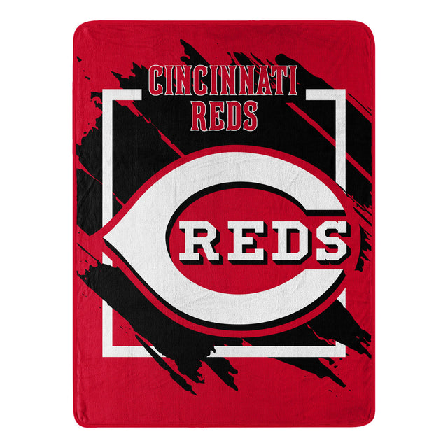 Manta de los Cincinnati Reds de 46 x 60, diseño micro Raschel dimensional enrollada