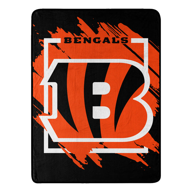 Manta de los Cincinnati Bengals de 46 x 60 pulgadas, diseño micro Raschel, enrollada