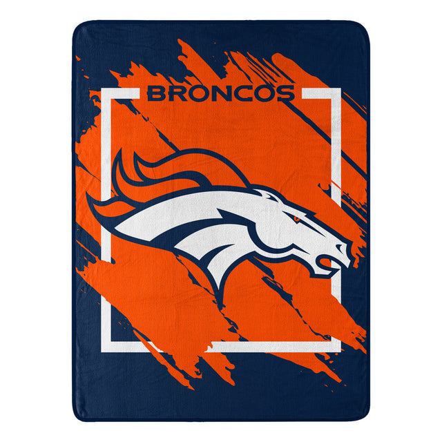 Manta de los Denver Broncos de 46 x 60 pulgadas, diseño micro Raschel, enrollada