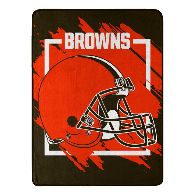 Manta de los Cleveland Browns de 46 x 60, diseño micro Raschel dimensional enrollada