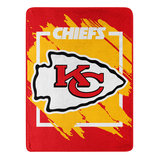 Kansas City Chiefs Blanket 46x60 Micro Raschel Dimensional Design Rolled