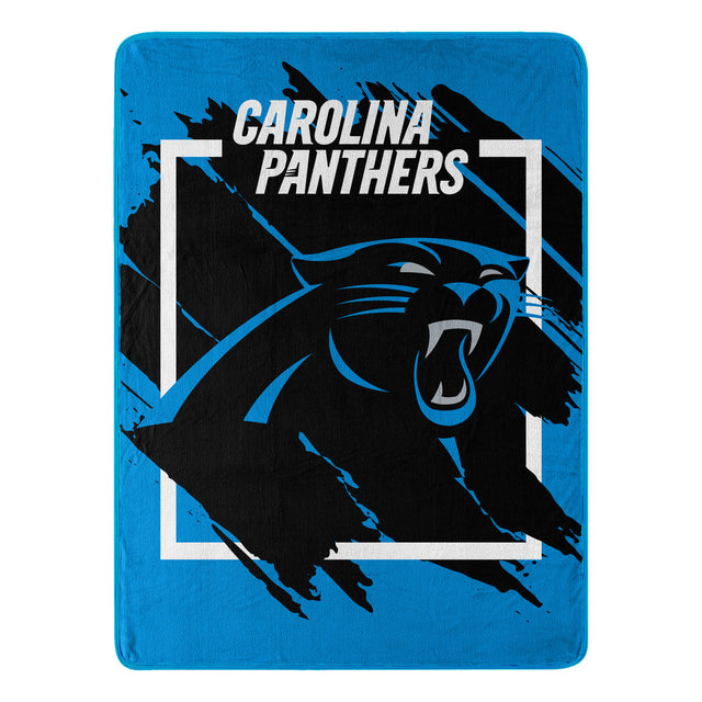 Manta de los Carolina Panthers, diseño dimensional Micro Raschel, 46 x 60, enrollada