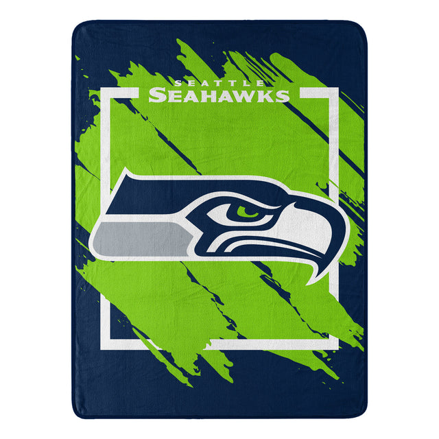 Manta de los Seattle Seahawks de 46 x 60 pulgadas con diseño micro Raschel y diseño dimensional enrollado