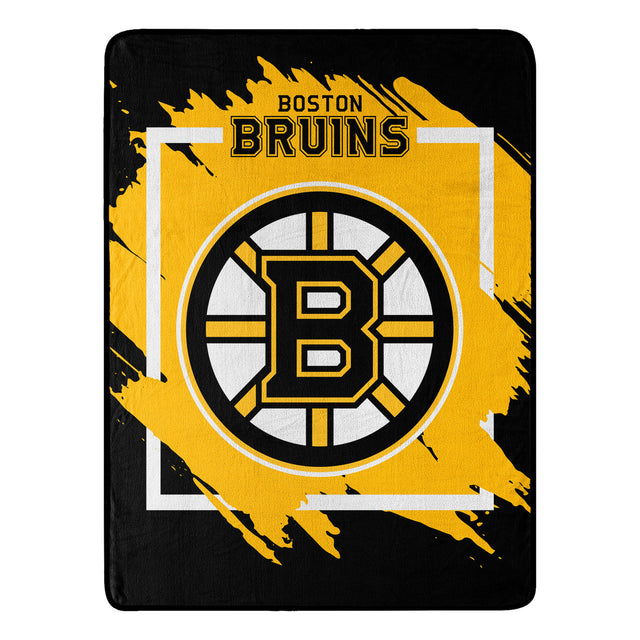 Manta Boston Bruins 46x60 Micro Raschel Diseño dimensional Enrollado