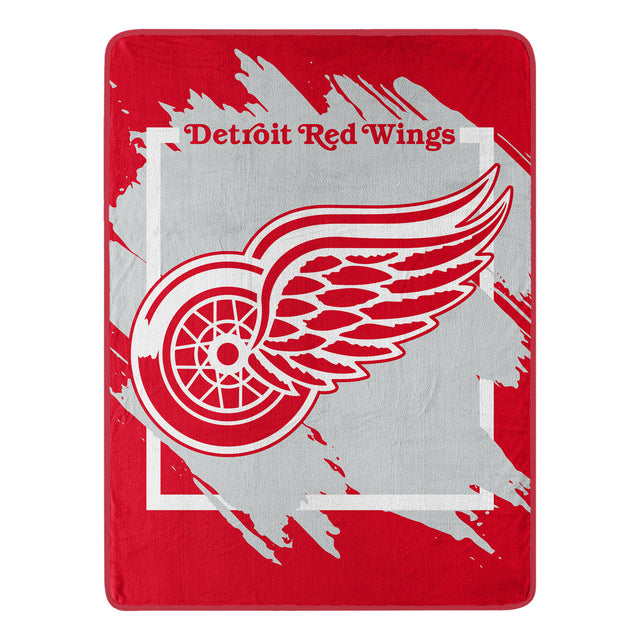 Detroit Red Wings Blanket 46x60 Micro Raschel Dimensional Design Rolled