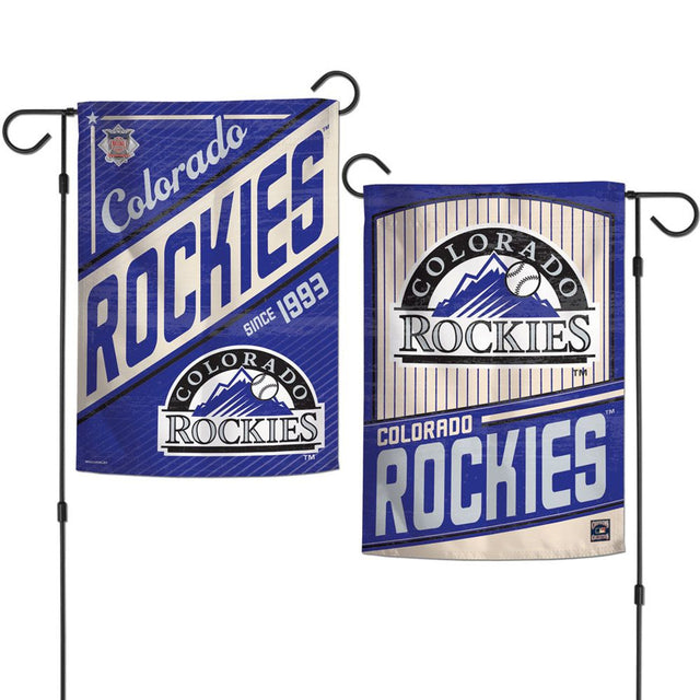 Bandera de los Colorado Rockies de 12 x 18 pulgadas, estilo jardín, de 2 lados, Cooperstown