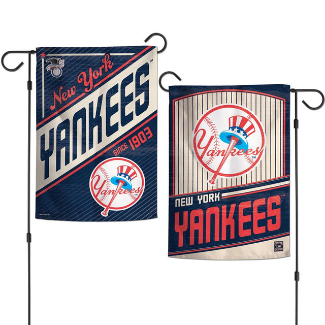 Bandera de los Yankees de Nueva York de 12 x 18 pulgadas, estilo jardín, de 2 lados, Cooperstown