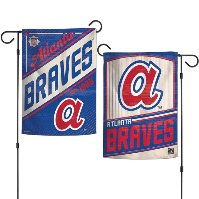 Bandera de los Bravos de Atlanta de 12 x 18 pulgadas, estilo jardín, de 2 lados, Cooperstown