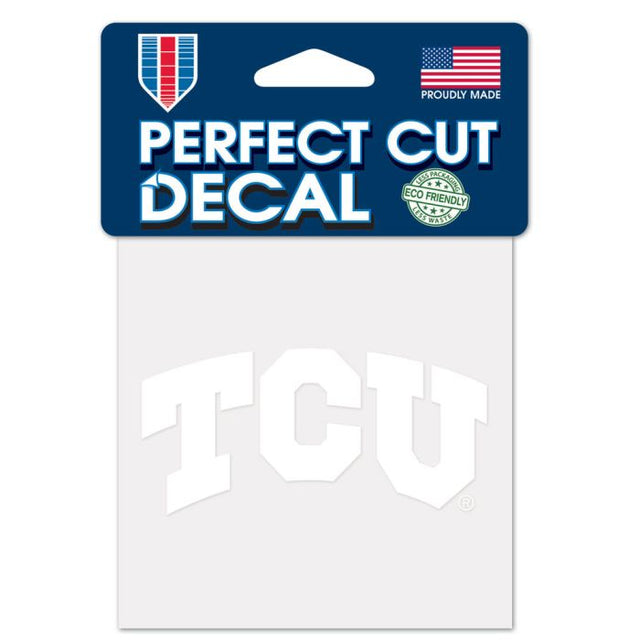 TCU Horned Frogs Perfect Cut White Decal 4" x 4"