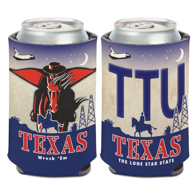 Enfriador de lata con placa de matrícula de Texas Tech Red Raiders de 12 oz.