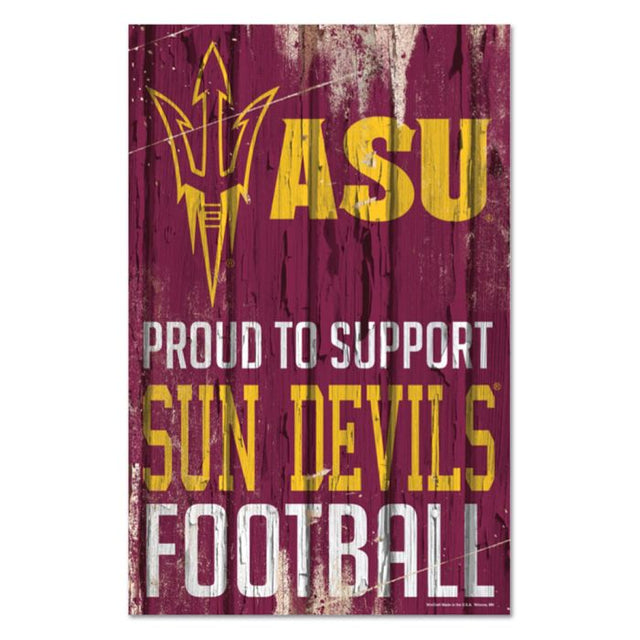 Letrero de madera de Arizona State Sun Devils, 11" x 17", 1/4" de grosor