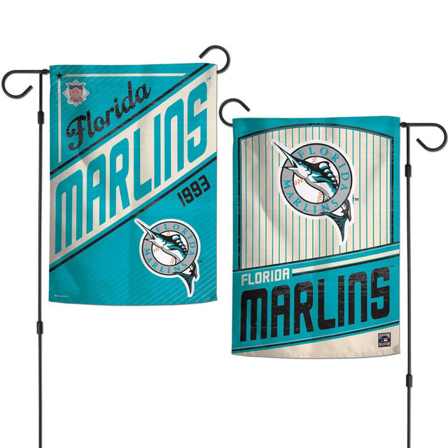 Bandera de los Miami Marlins de 12 x 18 pulgadas, estilo jardín, de 2 lados, Cooperstown