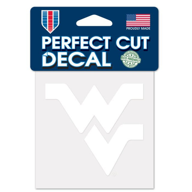 West Virginia Mountaineers Perfect Cut White Decal 4" x 4"