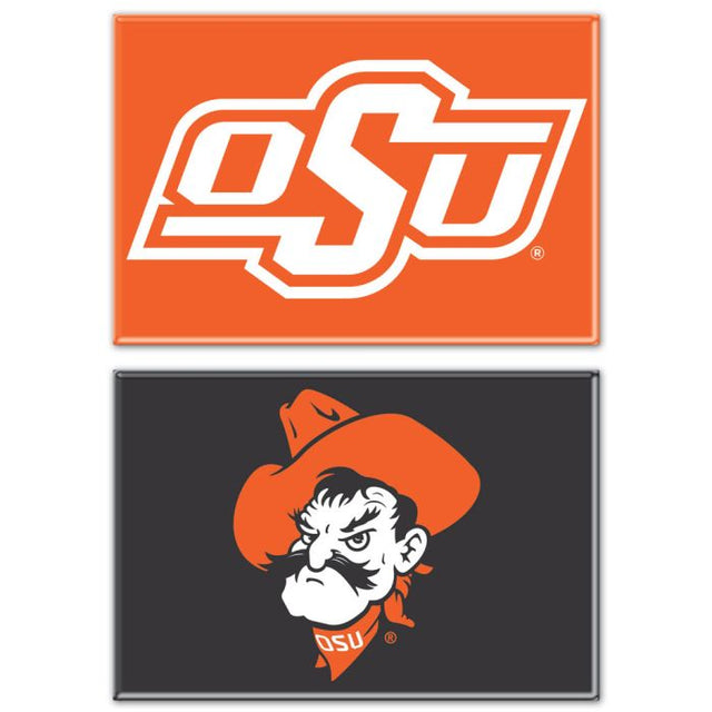 Imán rectangular de los Oklahoma State Cowboys, paquete de 2, 2 x 3 pulgadas