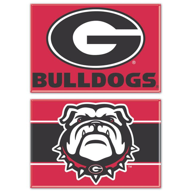 Imán rectangular de Georgia Bulldogs, paquete de 2, 2 x 3 pulgadas