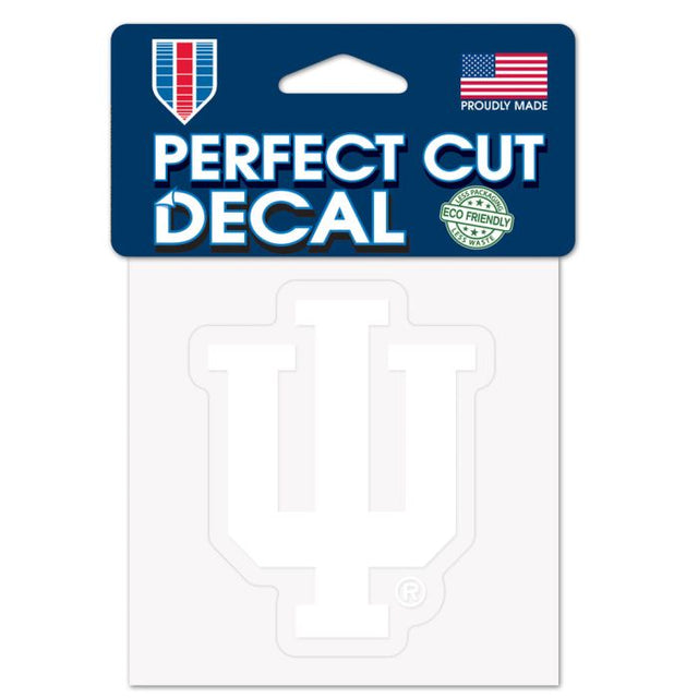 Calcomanía de Indiana Hoosiers de corte perfecto, color blanco, 4" x 4"