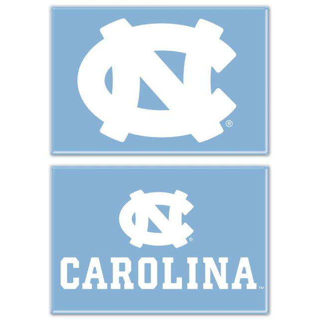 Imán rectangular de los Tar Heels de Carolina del Norte, paquete de 2, 2 x 3 pulgadas