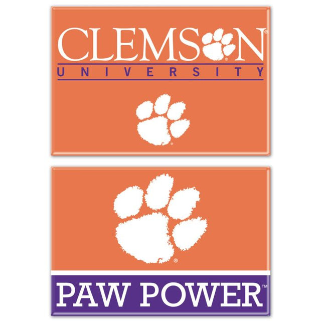 Clemson Tigers Rectangle Magnet, 2pack 2" x 3"