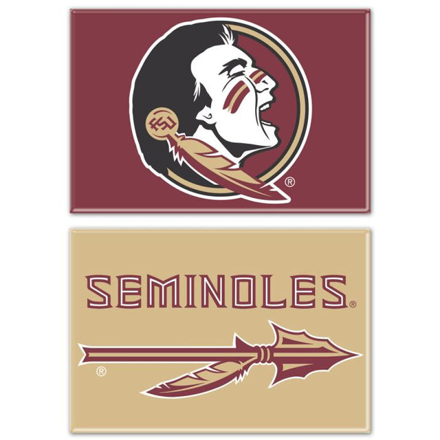 Imán rectangular de los Seminoles de Florida, paquete de 2, 2 x 3 pulgadas