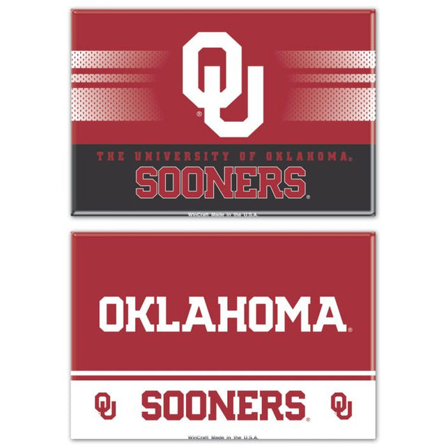 Imán rectangular de los Oklahoma Sooners, paquete de 2, 2 x 3 pulgadas