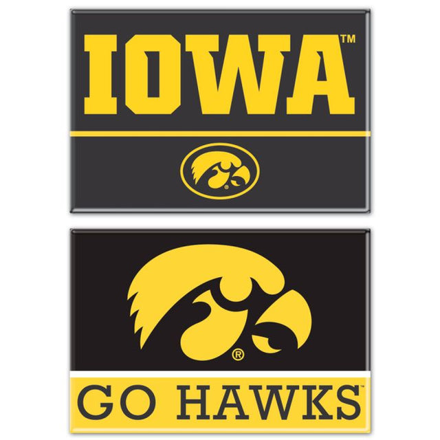 Imán rectangular de Iowa Hawkeyes, paquete de 2, 2 x 3 pulgadas