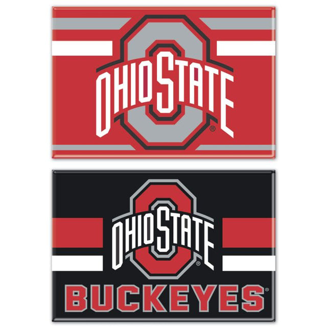 Imán rectangular de los Buckeyes de Ohio State, paquete de 2, 2 x 3 pulgadas