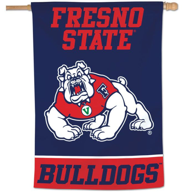 Bandera vertical de los Bulldogs del estado de Fresno de 28" x 40"