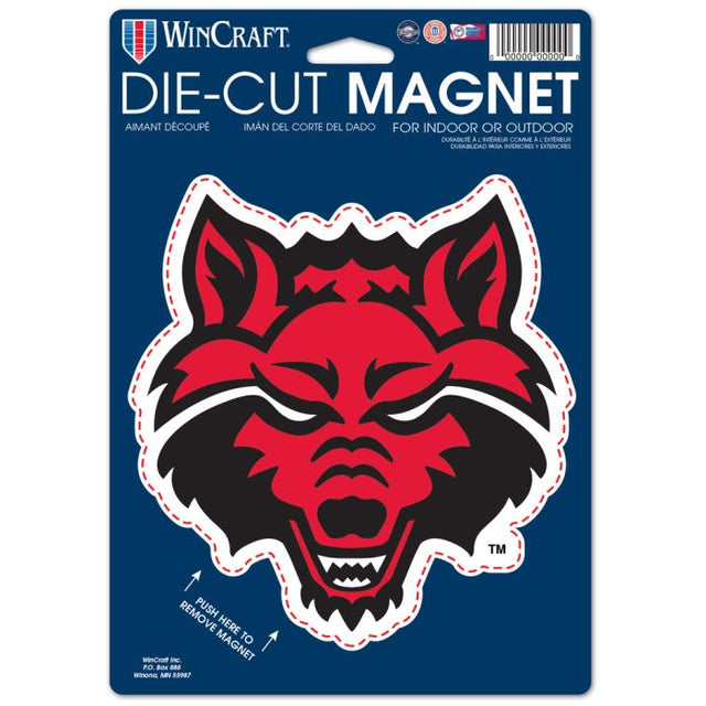 Imán troquelado con el logotipo de Arkansas State Red Wolves, 6,25" x 9"