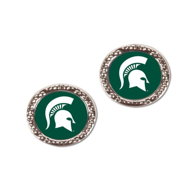 Michigan State Spartans Earrings Jewelry Carded Round