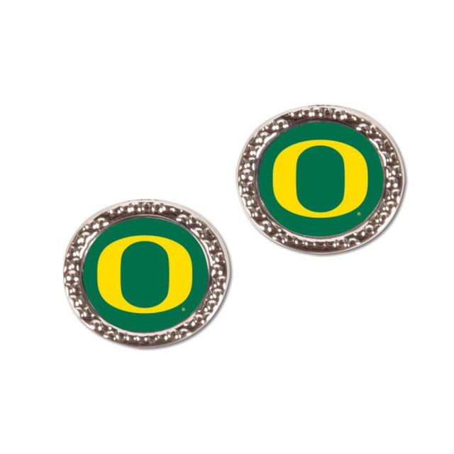 Oregon Ducks Earrings Jewelry Carded Round