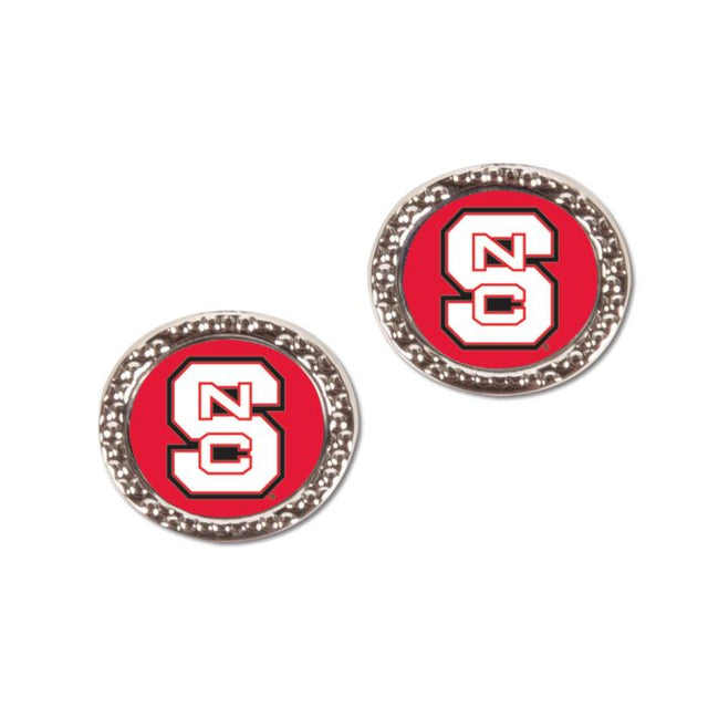 NC State Wolfpack Earrings Jewelry Carded Round