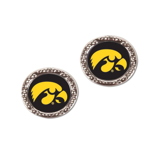 Pendientes de Iowa Hawkeyes en forma de corazón