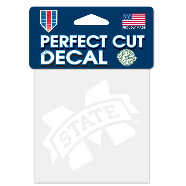 Mississippi State Bulldogs Perfect Cut White Decal 4" x 4"