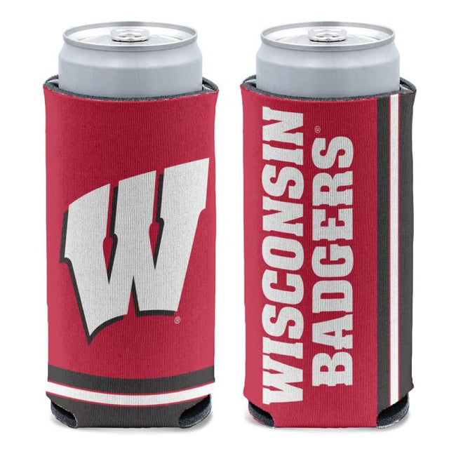 Wisconsin Badgers 12 oz Slim Can Cooler