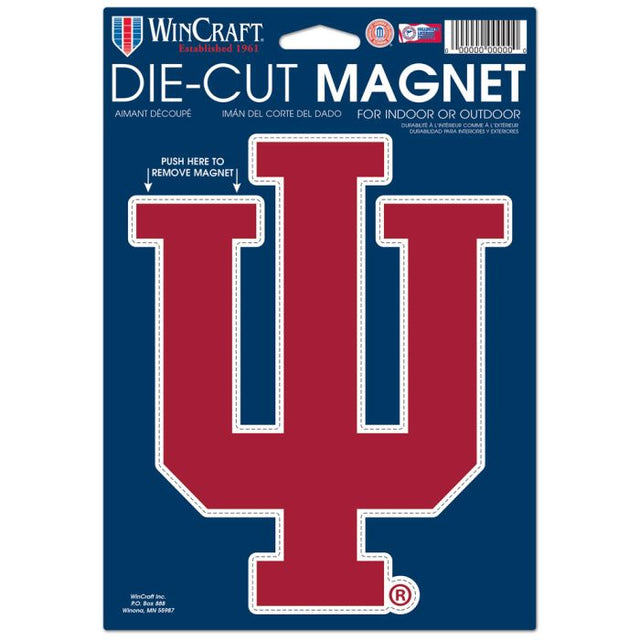 Imán troquelado con el logotipo de Indiana Hoosiers, 6,25" x 9"