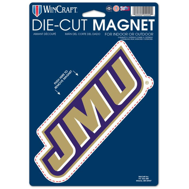 James Madison Dukes Die Cut Logo Magnet 6.25" x 9"