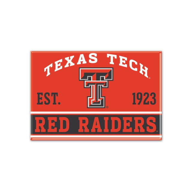 Imán de metal de los Texas Tech Red Raiders de 2,5" x 3,5"