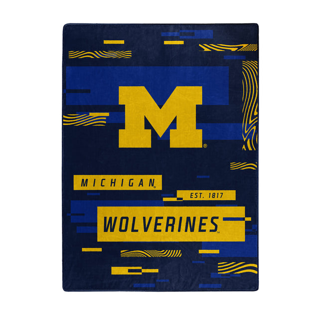 Manta de los Wolverines de Michigan, 60 x 80, diseño digitalizado de Raschel