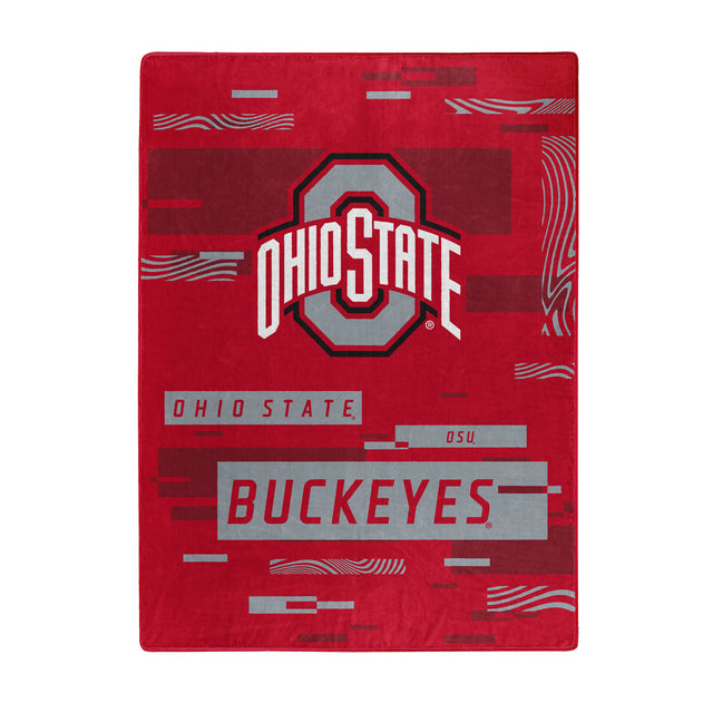 Manta de los Ohio State Buckeyes de 60 x 80 pulgadas, diseño digitalizado de Raschel