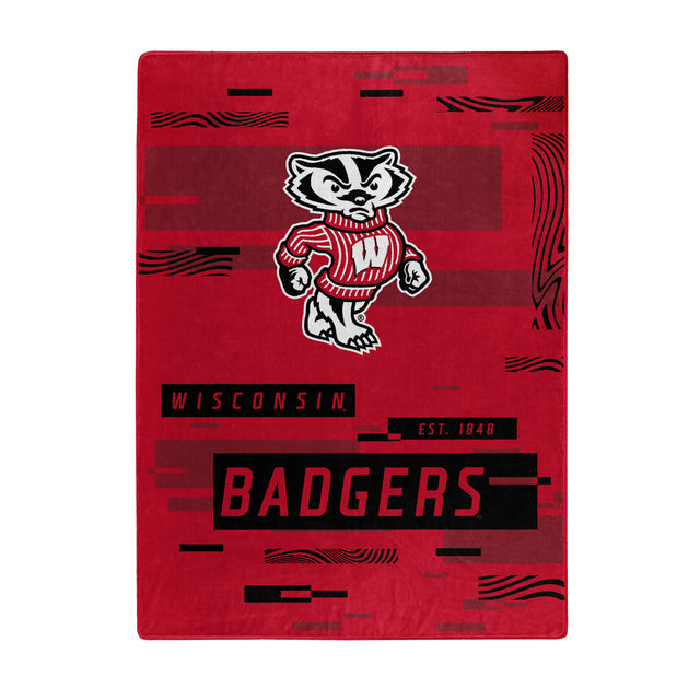 Manta Wisconsin Badgers 60x80 Diseño digitalizado Raschel