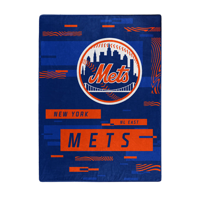 Manta de los New York Mets de 60 x 80 con diseño digital Raschel