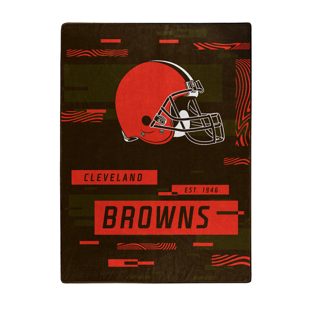 Manta de los Cleveland Browns de 60 x 80 pulgadas con diseño digitalizado de Raschel