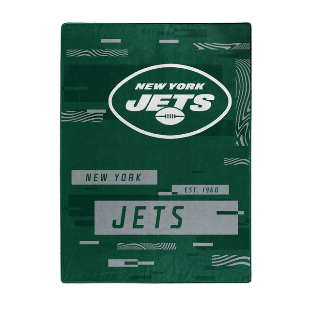 Manta de los New York Jets de 60 x 80 pulgadas con diseño digital Raschel