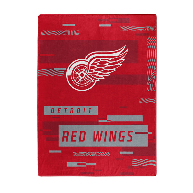 Manta de los Detroit Red Wings de 60 x 80 pulgadas con diseño digitalizado de Raschel