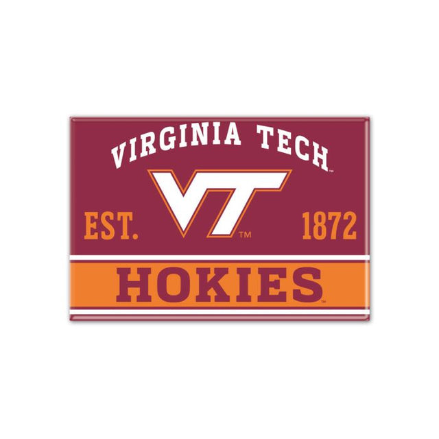 Imán de metal de los Virginia Tech Hokies de 2,5" x 3,5"