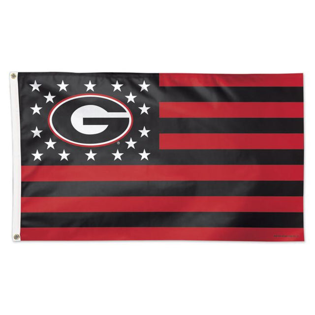 Bandera de Georgia Bulldogs con estrellas y rayas - Deluxe 3' X 5'