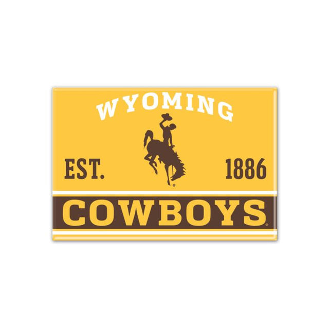 Imán de metal de los Wyoming Cowboys de 2,5" x 3,5"