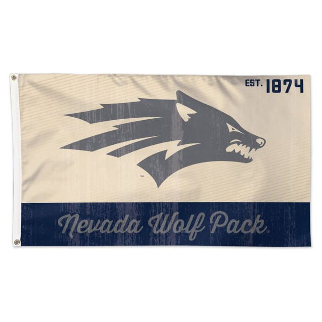 Bandera universitaria vintage de Nevada Wolf Pack (de lujo, 3 x 5 pies)